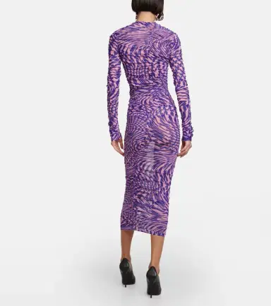 Mugler Ruched mesh midi dress | Thumbnail 6