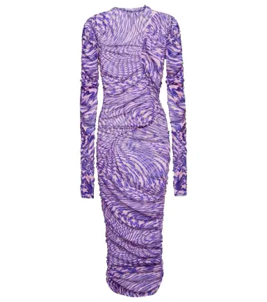 Mugler Ruched mesh midi dress | Thumbnail 1