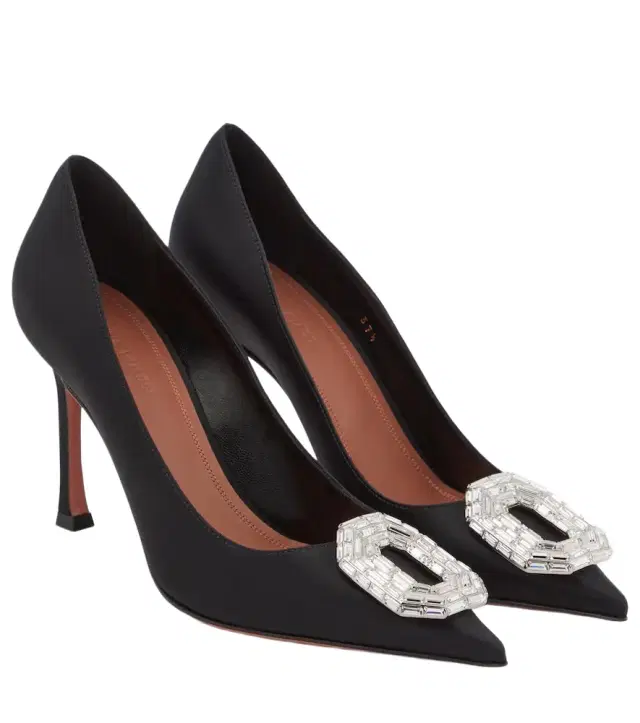 Amina Muaddi Camelia satin pumps