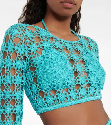 Anna Kosturova Bella cotton crochet crop top | Thumbnail 2