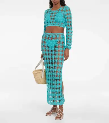 Anna Kosturova Bella cotton crochet crop top | Thumbnail 4