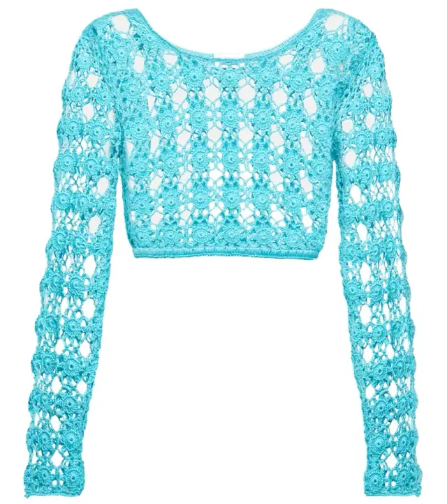 Anna Kosturova Bella cotton crochet crop top