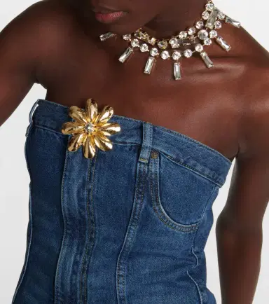 Area Mussel Flower denim minidress | Thumbnail 5