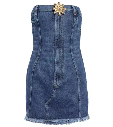 Area Mussel Flower denim minidress | Thumbnail 1