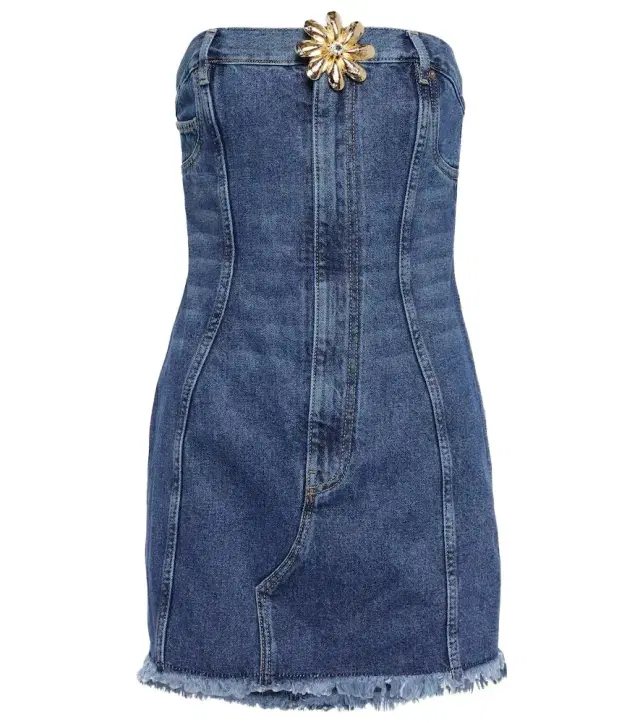 Area Mussel Flower denim minidress