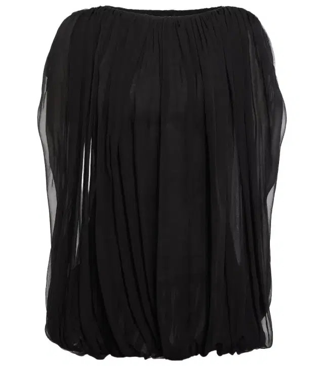 Rick Owens Gathered silk chiffon top