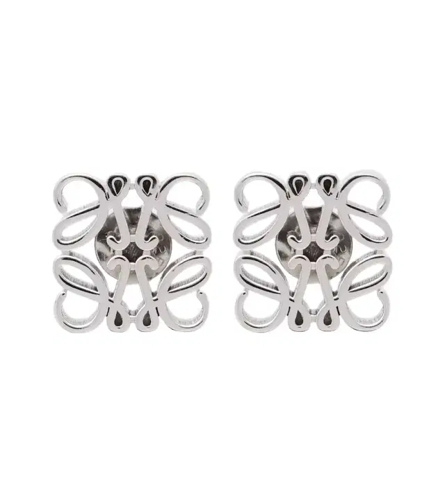Anagram sterling silver stud earrings