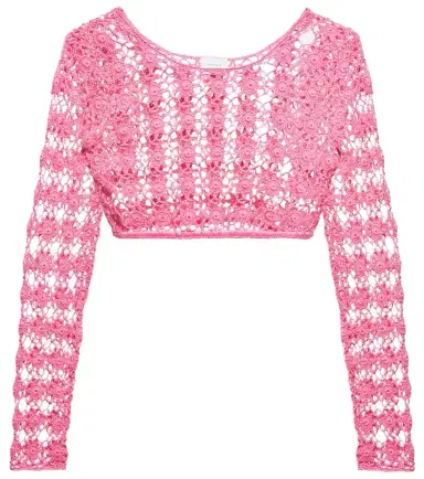Anna Kosturova Bella crochet cotton crop top | Thumbnail 1