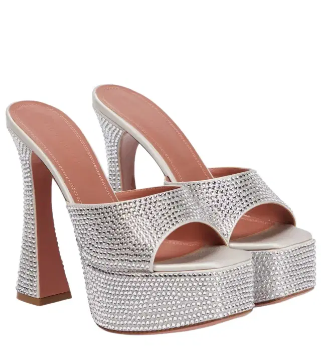 Amina Muaddi Dalida embellished platform mules