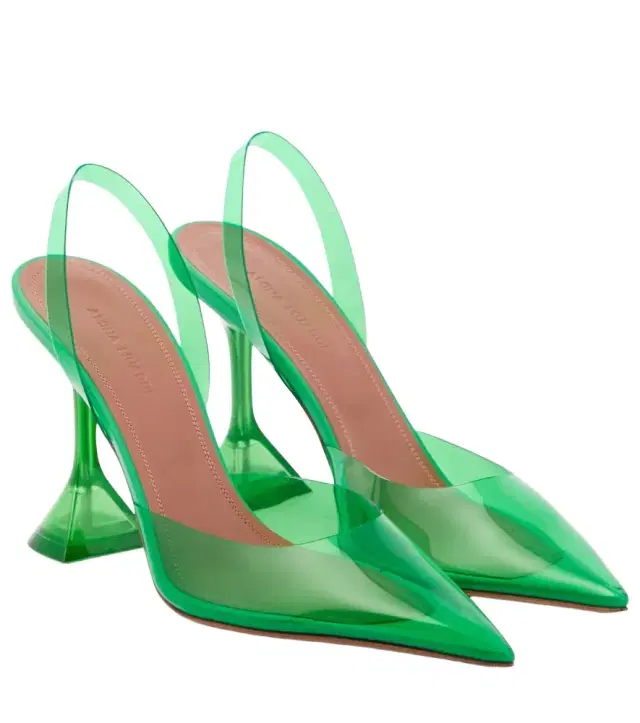 Amina Muaddi Holli Glass PVC slingback pumps
