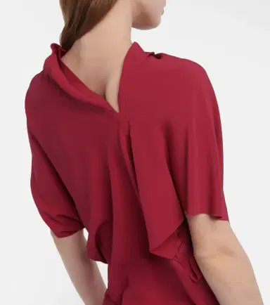 Rick Owens Asymmetrical silk-blend top | Thumbnail 2