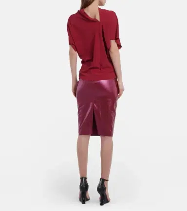 Rick Owens Asymmetrical silk-blend top | Thumbnail 4