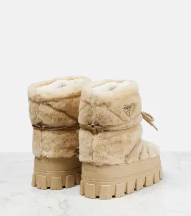 Prada Shearling and leather snow boots | Thumbnail 3