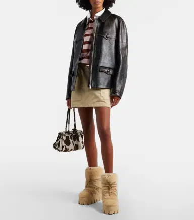 Prada Shearling and leather snow boots | Thumbnail 5