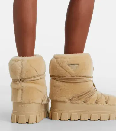 Prada Shearling and leather snow boots | Thumbnail 6