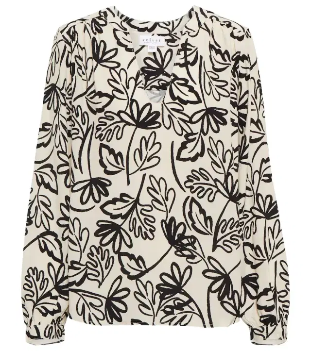 Velvet Printed crêpe blouse