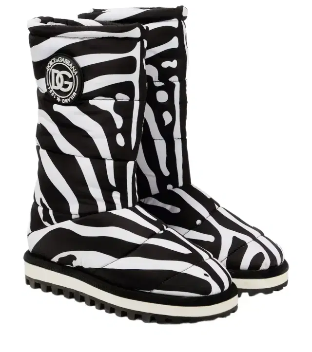Dolce & Gabbana Zebra-print padded nylon snow boots