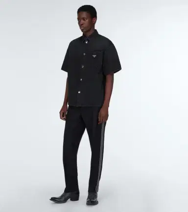 Prada Logo denim shirt | Thumbnail 4