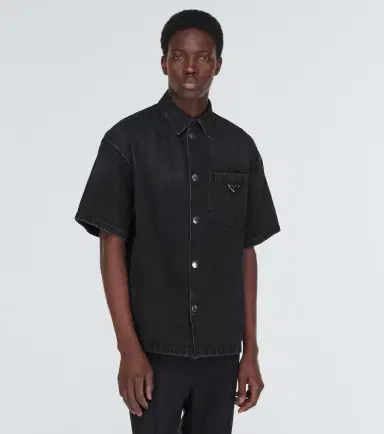 Prada Logo denim shirt | Thumbnail 5