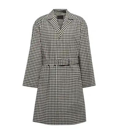 Prada Checked cotton trench coat | Thumbnail 1 Prada Checked cotton trench coat | Thumbnail 1