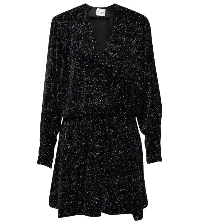 Marant Etoile Alexane glitter velvet minidress