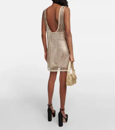 Prada Crystal-embellished mesh minidress | Thumbnail 2