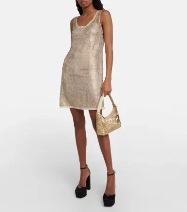 Prada Crystal-embellished mesh minidress | Thumbnail 3