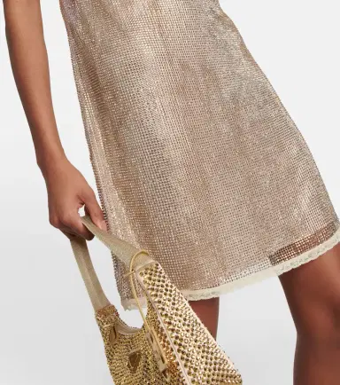 Prada Crystal-embellished mesh minidress | Thumbnail 5