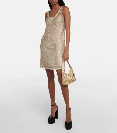 Prada Crystal-embellished mesh minidress | Thumbnail 6