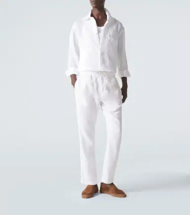 Frescobol Carioca Oscar straight linen and cotton chinos | Thumbnail 2 Frescobol Carioca Oscar straight linen and cotton chinos | Thumbnail 2