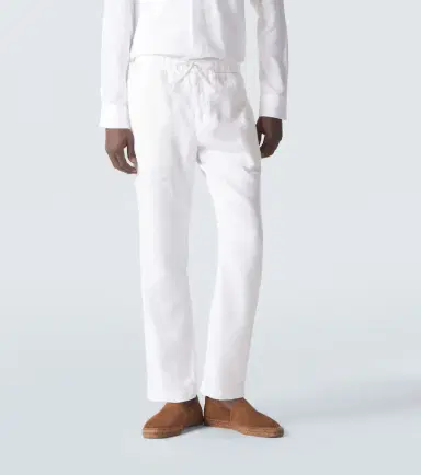 Frescobol Carioca Oscar straight linen and cotton chinos | Thumbnail 3 Frescobol Carioca Oscar straight linen and cotton chinos | Thumbnail 3