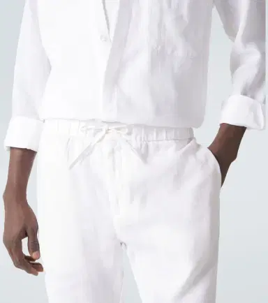 Frescobol Carioca Oscar straight linen and cotton chinos | Thumbnail 4 Frescobol Carioca Oscar straight linen and cotton chinos | Thumbnail 4
