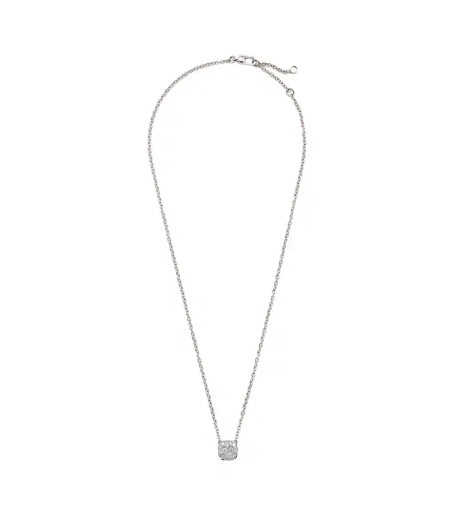 Pomellato Nudo Solitaire 18kt rose and white gold necklace with diamonds