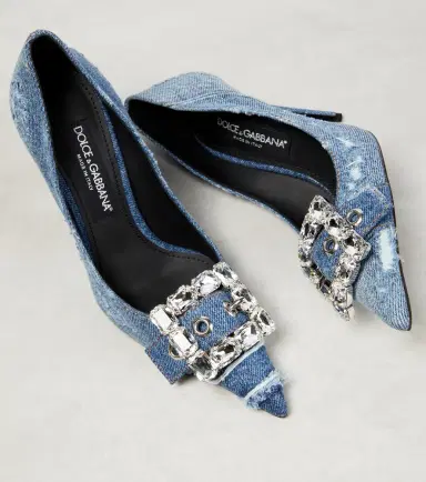 Dolce & Gabbana Embellished denim pumps | Thumbnail 2 Dolce & Gabbana Embellished denim pumps | Thumbnail 2