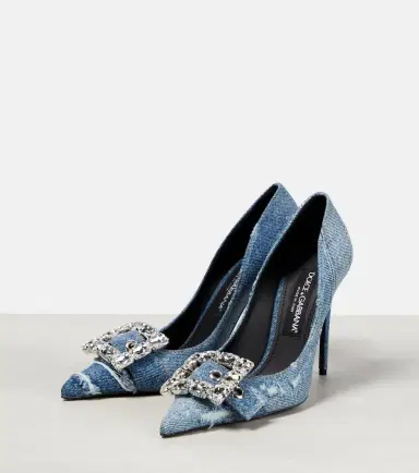 Dolce & Gabbana Embellished denim pumps | Thumbnail 4 Dolce & Gabbana Embellished denim pumps | Thumbnail 4