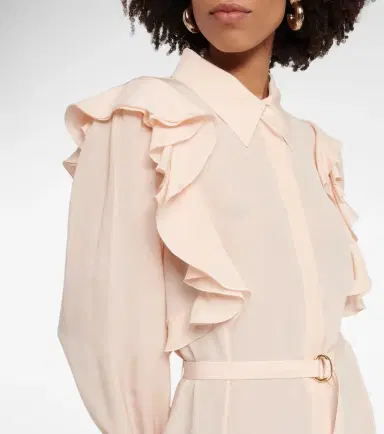 Chloe Chloé Ruffled silk shirt dress | Thumbnail 4