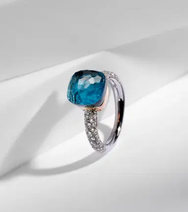 Pomellato Nudo 18kt white and rose gold ring with topaz and diamonds | Thumbnail 5 Pomellato Nudo 18kt white and rose gold ring with topaz and diamonds | Thumbnail 5