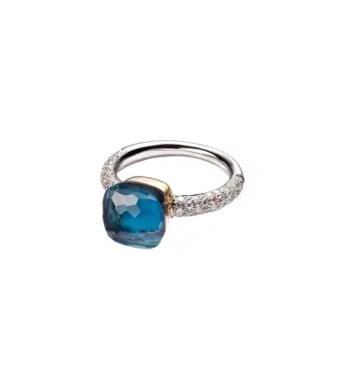 Pomellato Nudo 18kt white and rose gold ring with topaz and diamonds | Thumbnail 1 Pomellato Nudo 18kt white and rose gold ring with topaz and diamonds | Thumbnail 1