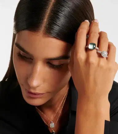 Pomellato Nudo 18kt white and rose gold ring with topaz and diamonds | Thumbnail 3