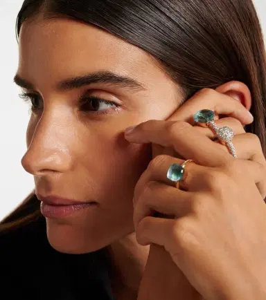 Pomellato Nudo 18kt white and rose gold ring with topaz and diamonds | Thumbnail 4