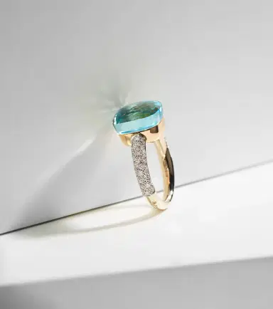 Pomellato Nudo 18kt white and rose gold ring with topaz and diamonds | Thumbnail 5