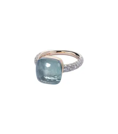 Pomellato Nudo 18kt white and rose gold ring with topaz and diamonds | Thumbnail 1