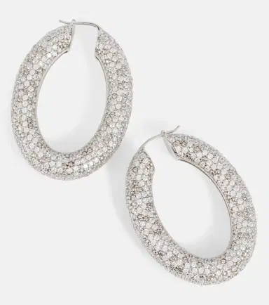 Jil Sander Crystal-embellished hoop earrings | Thumbnail 3