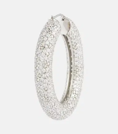 Jil Sander Crystal-embellished hoop earrings | Thumbnail 4