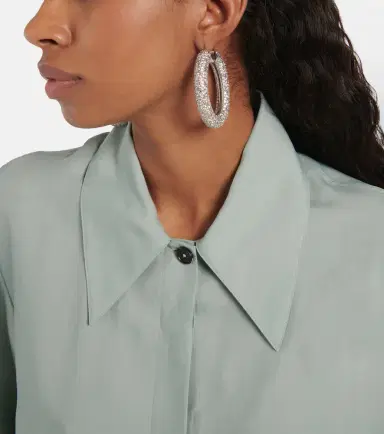Jil Sander Crystal-embellished hoop earrings | Thumbnail 5