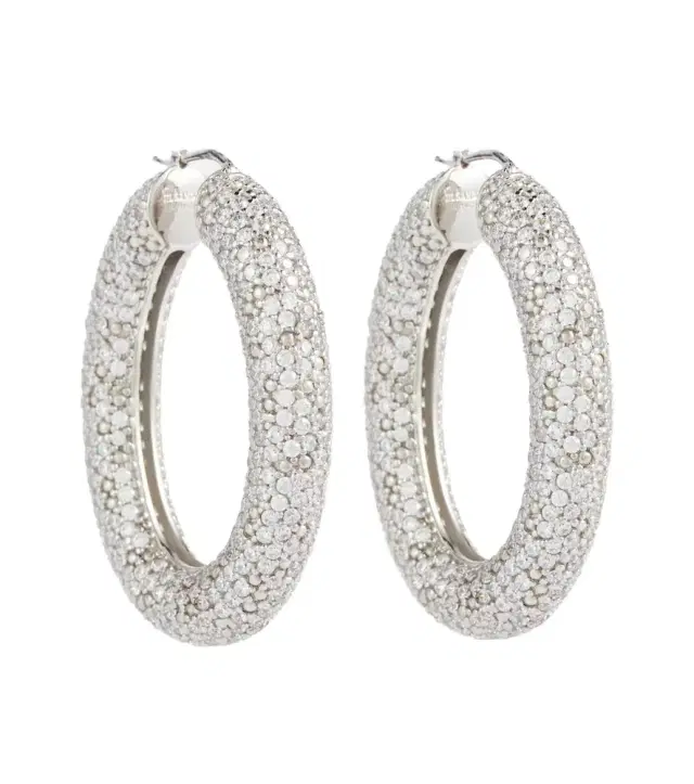 Jil Sander Crystal-embellished hoop earrings