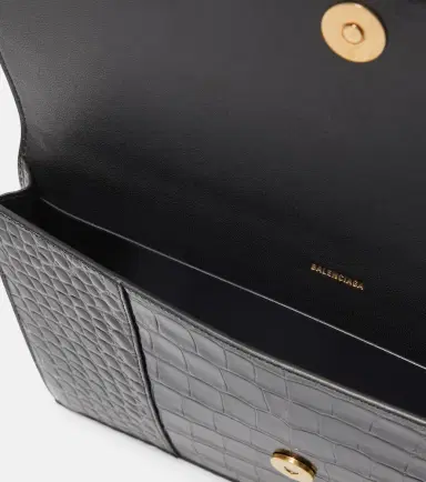 Balenciaga Hourglass Small croc-effect leather clutch | Thumbnail 4