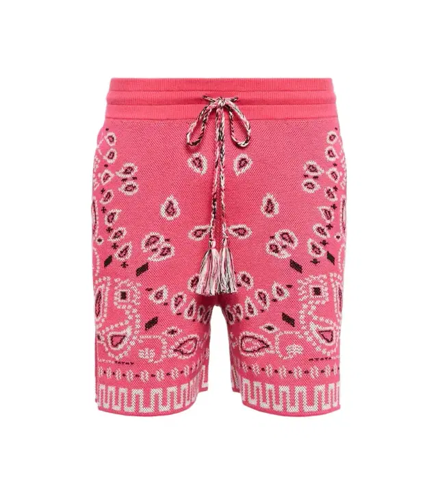Alanui Bandana cotton-blend piqué shorts