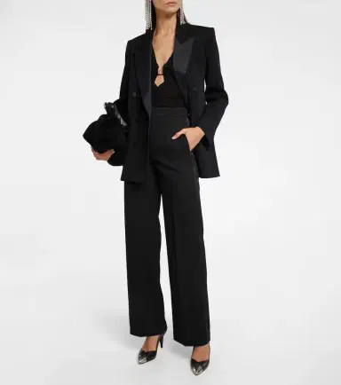 Isabel Marant Scarly satin-tape wide wool pants | Thumbnail 2 Isabel Marant Scarly satin-tape wide wool pants | Thumbnail 2