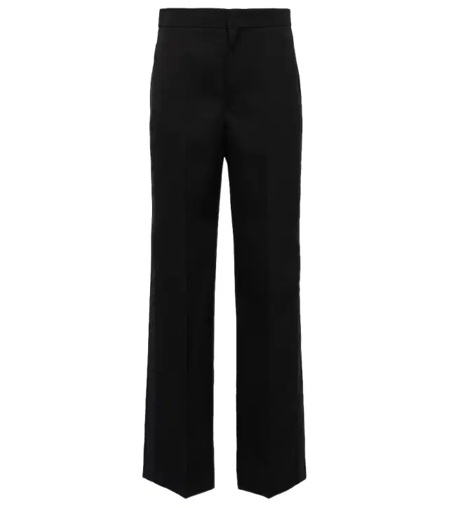 Isabel Marant Scarly satin-tape wide wool pants